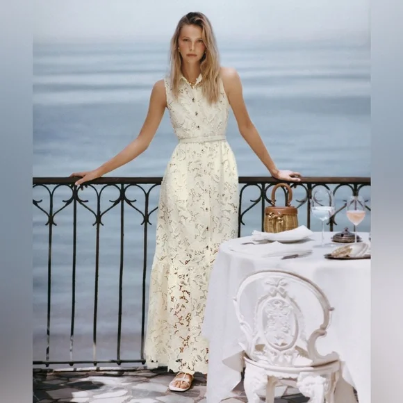 Self-Portrait Dresses Self Portrait Yellow Lace Maxi Dress 785